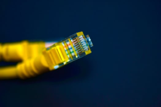 Ethernet internet cable close-up photo