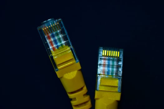 Ethernet internet cable close-up photo