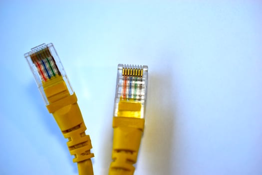 Ethernet internet cable close-up photo