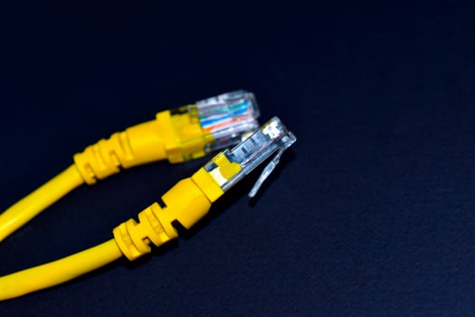 Ethernet internet cable close-up photo