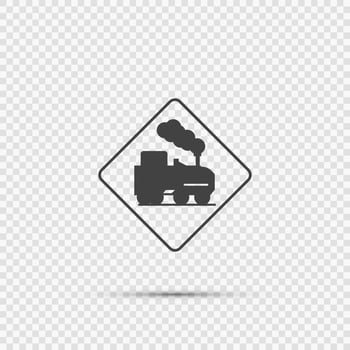 Open railroad crossing sign on transparent background vector