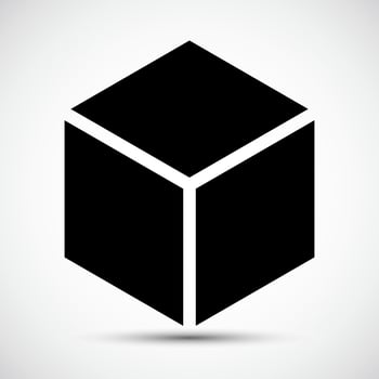 Cube Icon Black Sign Isolate on white Background,Vector Illustration vector
