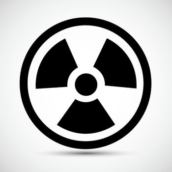 Radiation Traditional Hazard Black Icon Isolated On White Background vector