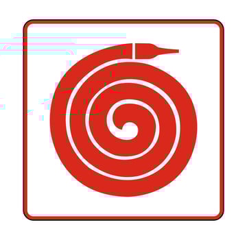 Fire Reel Hose Floor Sign Isolate On White Background,Vector Illustration EPS.10 vector