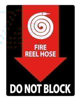 Fire Reel Hose Do Not Block Sign on white background vector