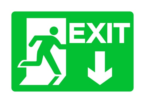 Exit Emergency Green Sign Isolate On White Background vector