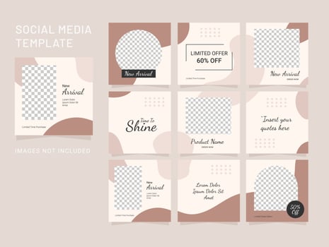 Design Template Social Media Fashion Women Puzzle Feed vector