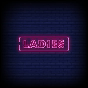 Ladies Neon Signs Style Text Vector