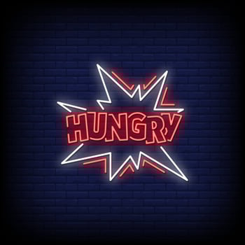 Hungry Neon Signs Style Text Vector