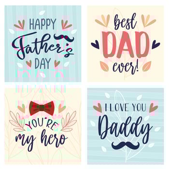 Father's Day Card Set Floral vector