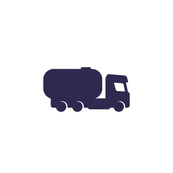 Fuel tanker truck icon, vector