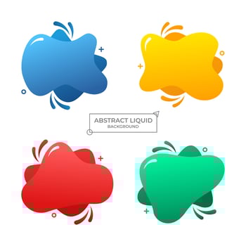 Abstract liquid with gradient color set for background template vector