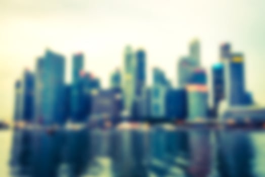 Abstract blur Singapore city background photo