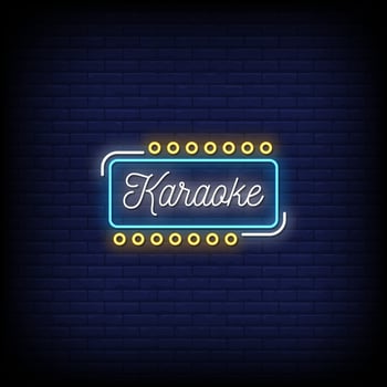 Karaoke Neon Signs Style Text Vector