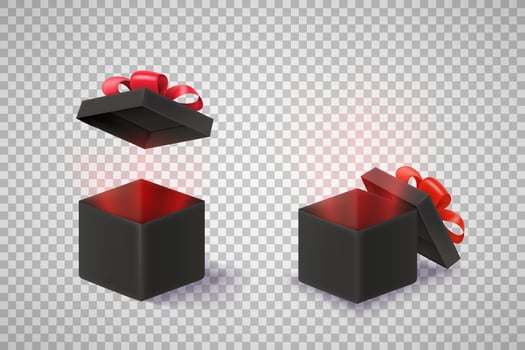 Opened black boxes vector clipart