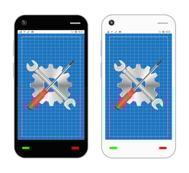 repair logo on  smartphone screen vector