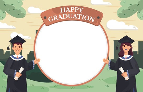 Happy Graduation in The Park Template Concept vector