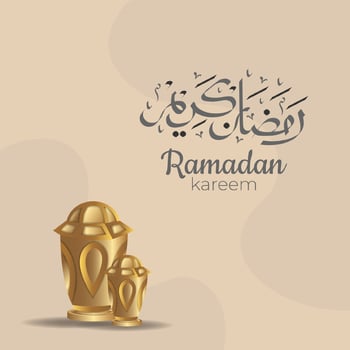 Ramadan Kareem Arabic calligraphy with traditional Islamic ornaments. Vector Illustration