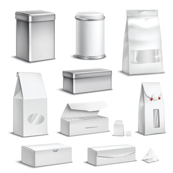 Tea Packaging Set Vector Illustration