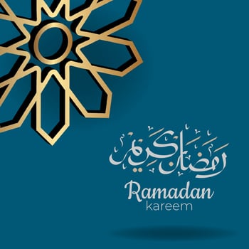 Ramadan Kareem Arabic calligraphy with traditional Islamic ornaments. Vector Illustration