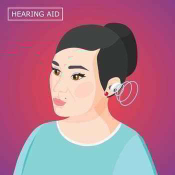 Hearing Aid Isometric Composition Vector Illustration