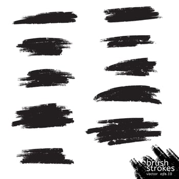 Vector grunge black paint, ink brush stroke, brush. Dirty artistic design element. Abstract black paint ink brush stroke for your design use frame or background for text. set - Vector