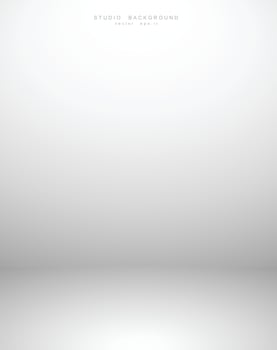 Empty white grey gradient studio room background. backdrop light interior with copyspace for your creative project, Vector illustration EPS 10