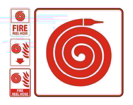 Fire Reel Hose Floor Sign Isolate On White Background,Vector Illustration EPS.10 vector