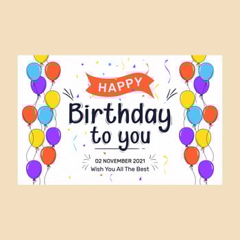 Happy Birthday Banner.  Greeting card vector