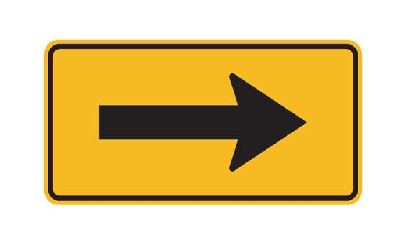Warning signs Curve marker on white background vector