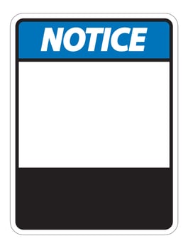 symbol notice sign label on white background vector