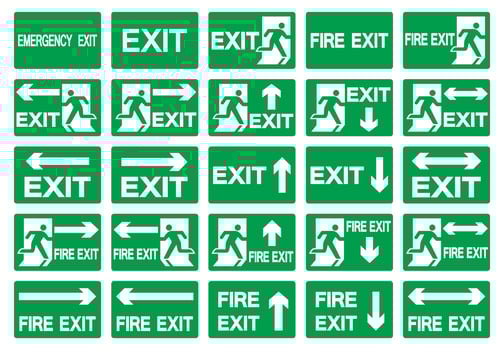 Emergency Exit Symbol Isolate On White Background,Vector Illustration EPS.10 vector