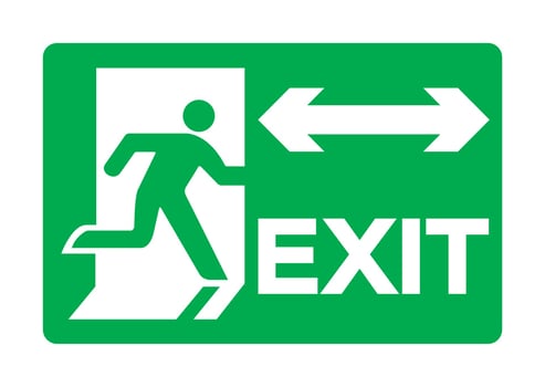 Exit Green Sign Isolate On White Background,Vector Illustration EPS.10 vector