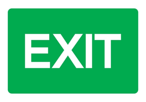 Exit Green Sign Isolate On White Background,Vector Illustration EPS.10 vector