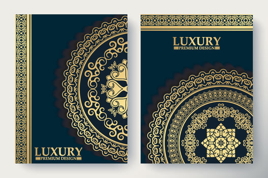 Luxury mandala cover in dark color vector