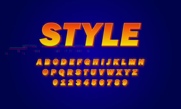 style font alphabet vector