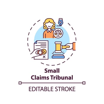 Small claims tribunal concept icon vector