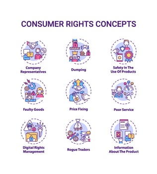Consumer rights concept icons set vector