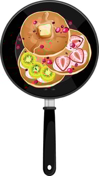 Breakfast in the pan isolated vector
