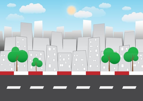 cartoon city background vector