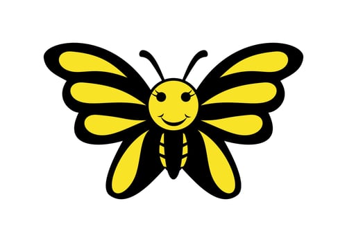 Funny butterfly cartoon illustration vector