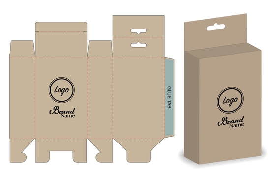 Box packaging die cut template design. 3d mock-up vector