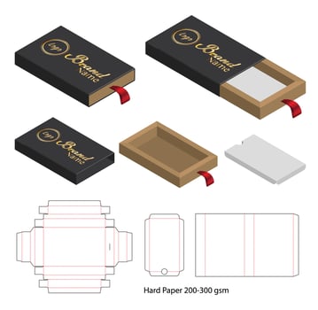 Box packaging die cut template design. 3d mock-up vector