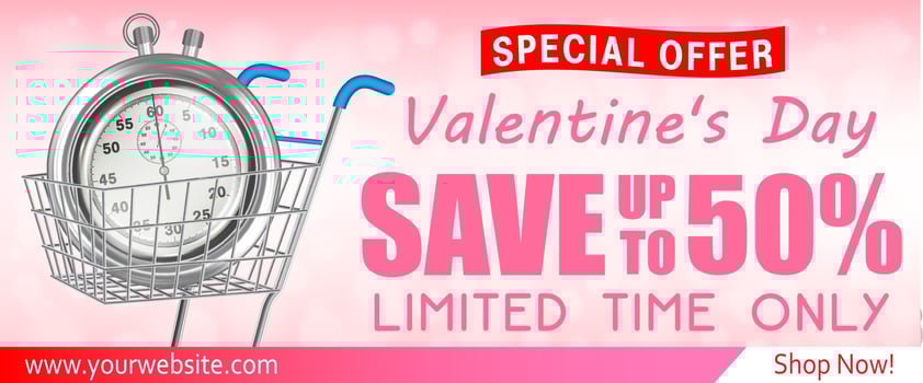 Valentines Day Shopping Sale greeting card banner vector