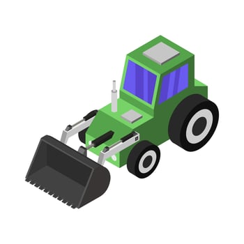 Isometric Excavator On Background vector
