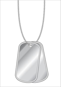 hanging stainless steel dog tag vector on a white background
