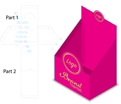 Box packaging die cut template design. 3d mock-up vector