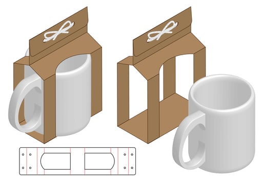 Box packaging die cut template design. 3d mock-up vector