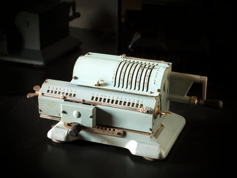 Vintage Soviet mechanical calculator. photo