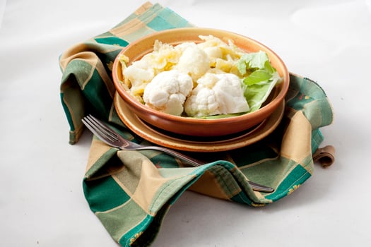 Bowl of pasta and cabbage photo